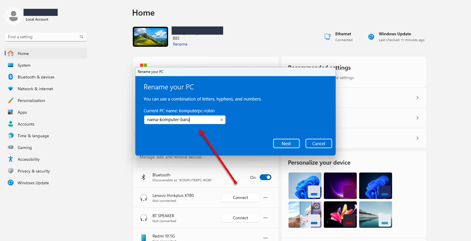 Cara Mengganti Nama Komputer Windows 11