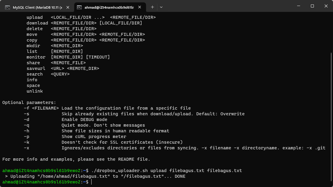 Cara Upload File Ke Dropbox Menggunakan Linux Command Line