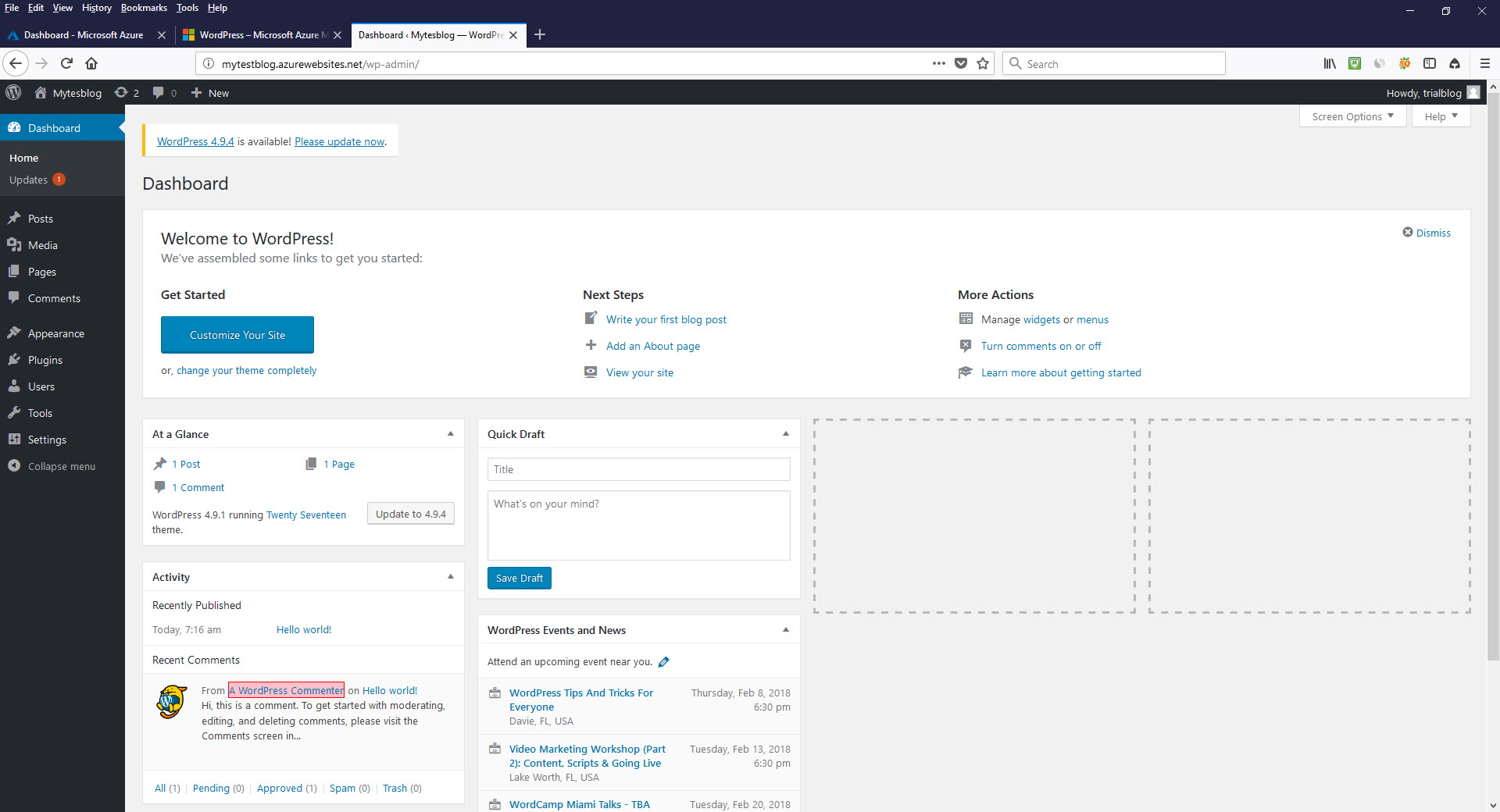 How To Install Wordpress On Microsoft Azure Web Application