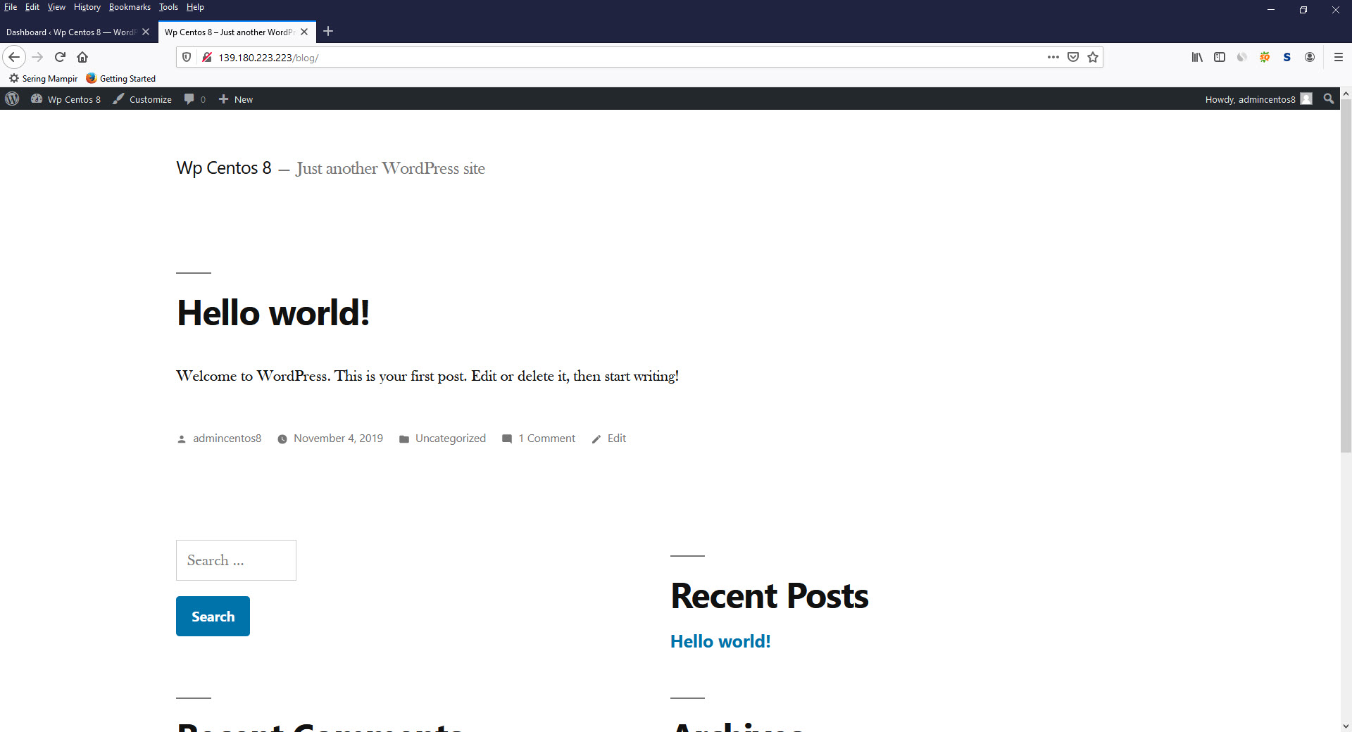 How To Install Wordpress With Apache On Centos 8